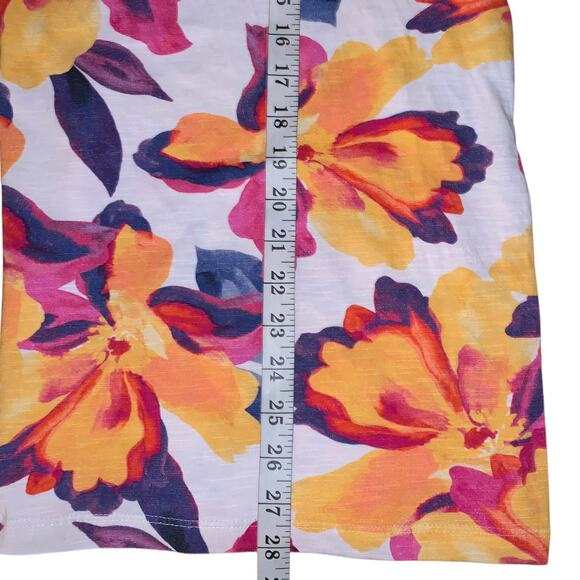 Chico's Top Women's 4 (2X) Lacy Trim Tropical 3/4 Sleeve Colorful Boat Neck NWT - Picture 9 of 9